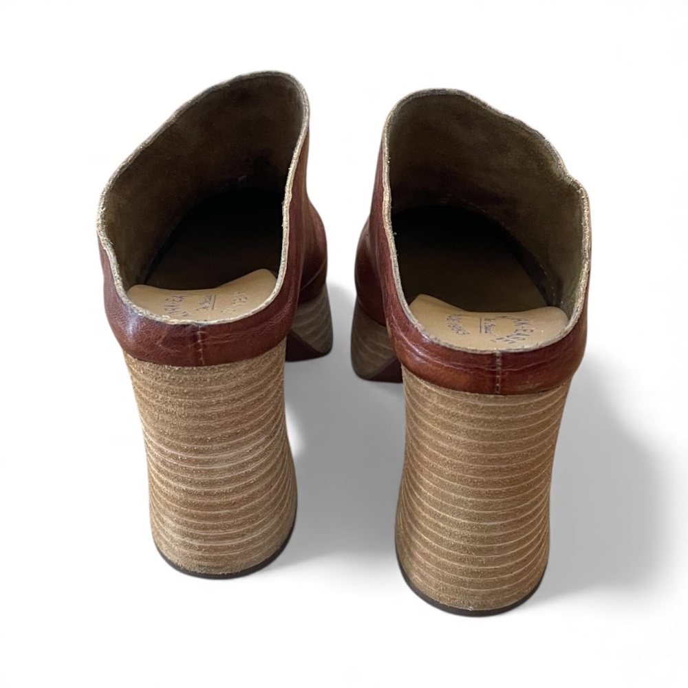 Kork-Ease Veronica Heeled Clogs Brown Leather Size 9 - Picture 3 of 9